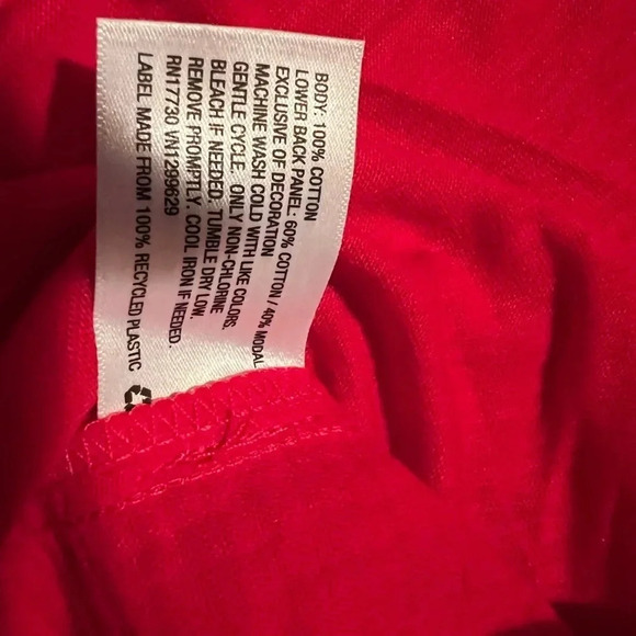 Knox Rose,NWT, S, sleeveless red tunic,handkerchief pattern henley collar blouse - Picture 8 of 8